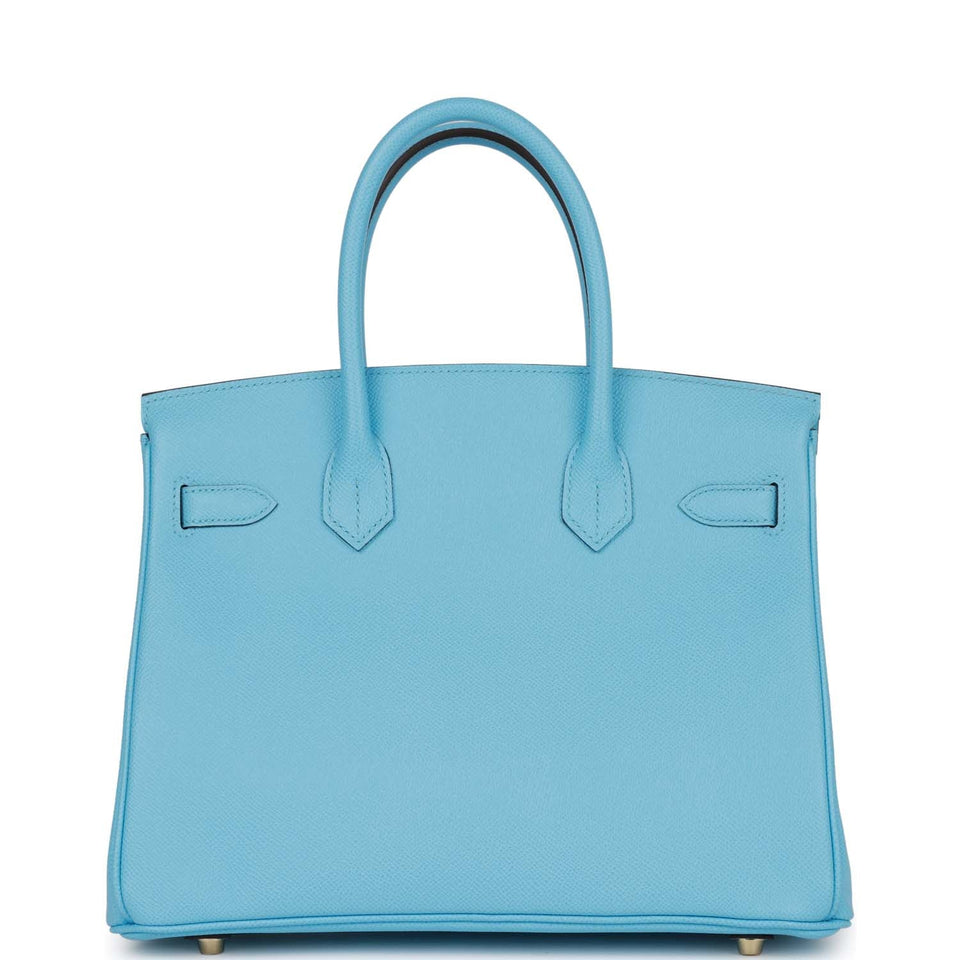 Hermes Birkin 30 Celeste Epsom Gold Hardware