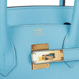 Hermes Birkin 30 Celeste Epsom Gold Hardware