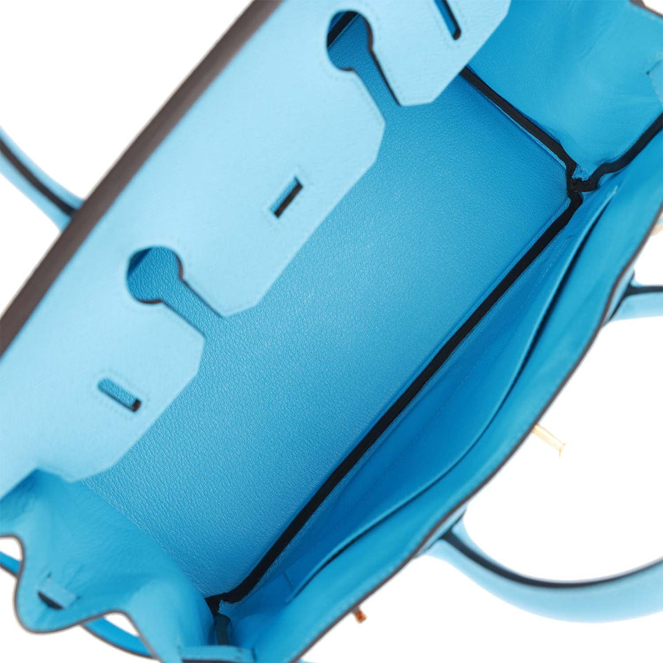 Hermes Birkin 30 Celeste Epsom Gold Hardware