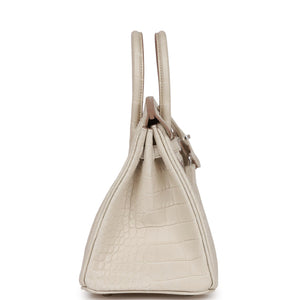 Hermes Birkin 25 Beton Matte Alligator Palladium Hardware