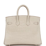 Hermes Birkin 25 Beton Matte Alligator Palladium Hardware