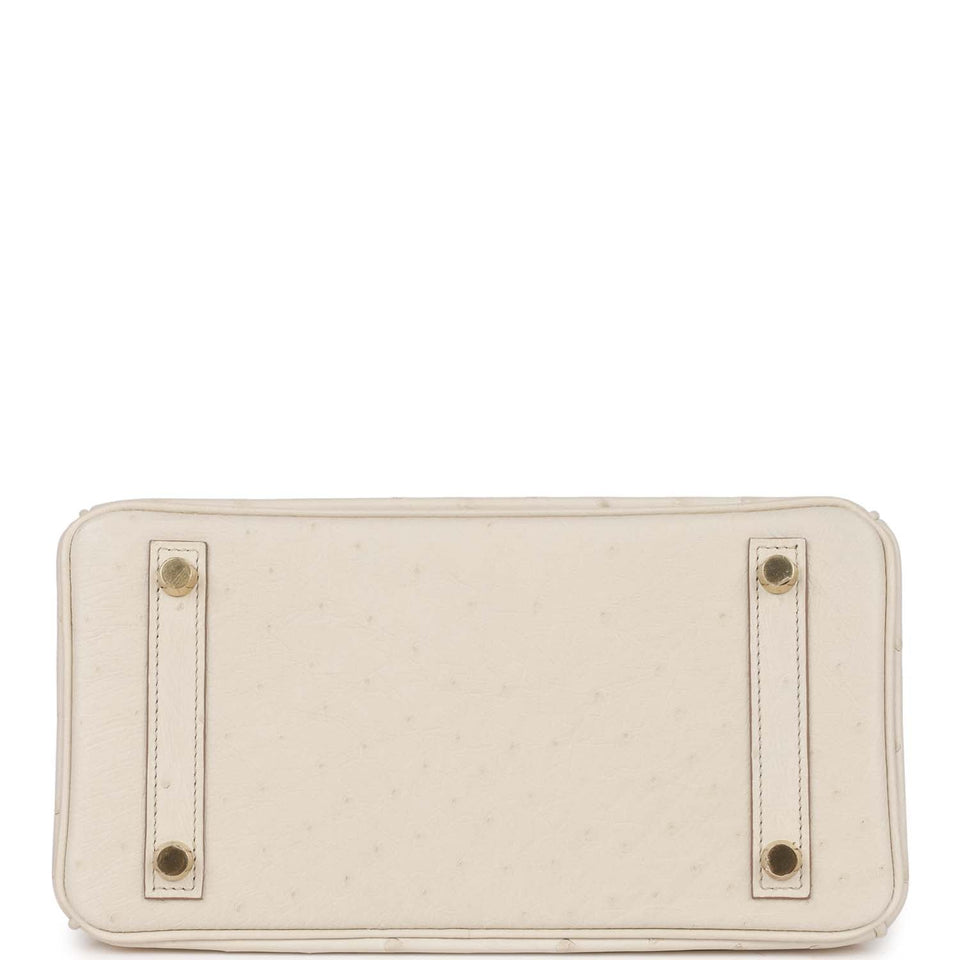 Hermes Birkin 25 Beton Ostrich Gold Hardware