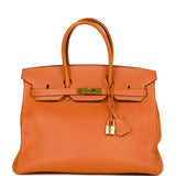 Hermes Birkin 35 Orange H Togo Gold Hardware