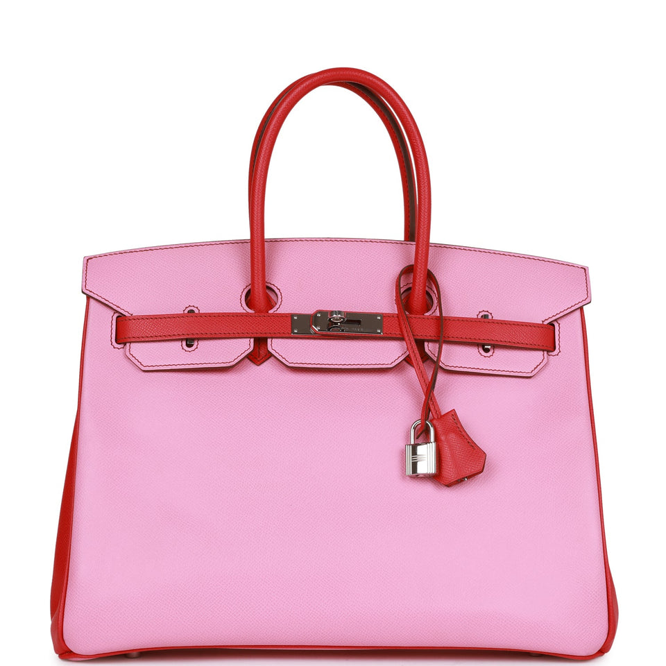 Hermes Special Order (HSS) Birkin 35 Bubblegum and Bougainvillea Epsom Palladium Hardware