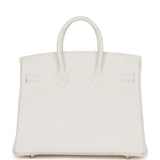 Hermes Special Order (HSS) Birkin 25 White Verso Clemence Permabrass Hardware