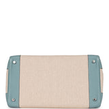 Hermes Birkin 35 Toile H and Ciel Clemence Palladium Hardware