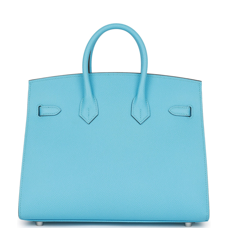Hermes Birkin Sellier 25 Celeste Epsom Palladium Hardware