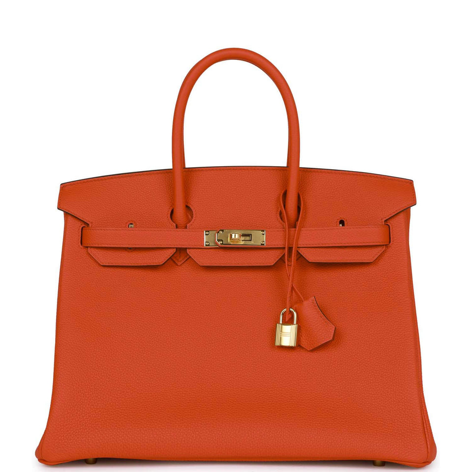 Hermes Special Order (HSS) Birkin 35 Feu Togo Gold Hardware