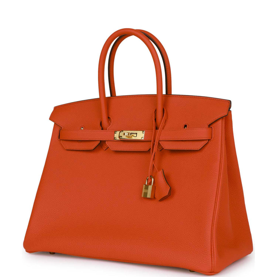 Hermes Special Order (HSS) Birkin 35 Feu Togo Gold Hardware