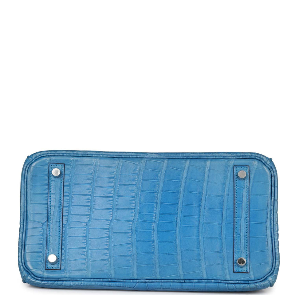 Hermes Birkin 30 Bleu Mykonos Matte Alligator Palladium Hardware