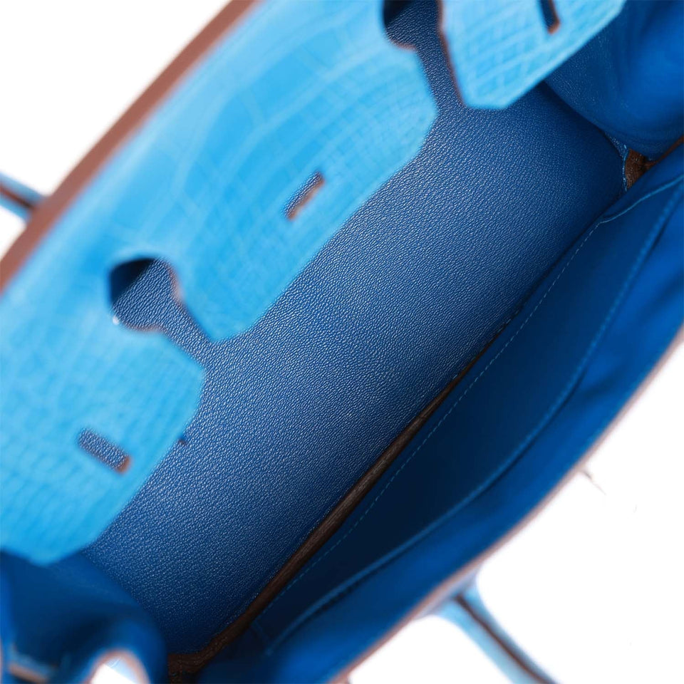 Hermes Birkin 30 Bleu Mykonos Matte Alligator Palladium Hardware