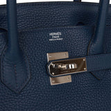 Hermes Birkin 30 Bleu Saphir Verso Togo Palladium Hardware