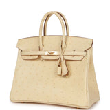 Hermes Birkin 25 Vanille Ostrich Boreal Gold Hardware