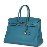 Hermes Birkin 35 Bleu Jean Togo Palladium Hardware