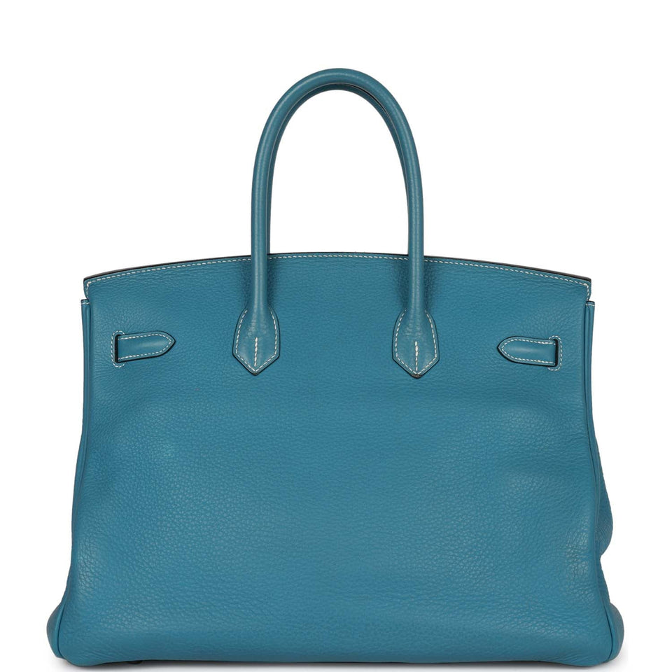 Hermes Birkin 35 Bleu Jean Togo Palladium Hardware