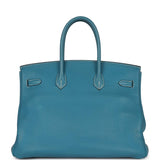Hermes Birkin 35 Bleu Jean Togo Palladium Hardware