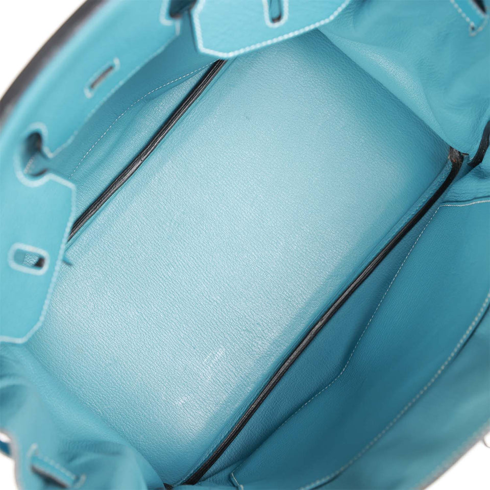 Hermes Birkin 35 Bleu Jean Togo Palladium Hardware