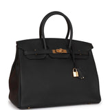 Hermes Birkin 35 Black Togo Gold Hardware