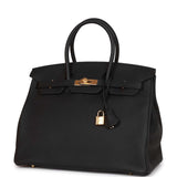 Hermes Birkin 35 Black Togo Gold Hardware