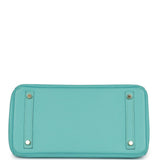 Hermes Birkin 30 Bleu Atoll Clemence Gold Hardware