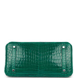 Hermes Birkin 30 Emerald Shiny Niloticus Crocodile Palladium Hardware