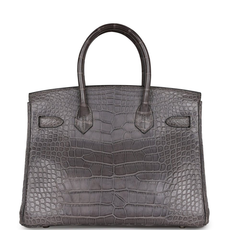 Hermes Birkin 30 Gris Paris Matte Alligator Palladium Hardware