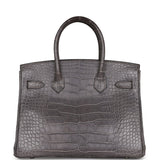 Hermes Birkin 30 Gris Paris Matte Alligator Palladium Hardware