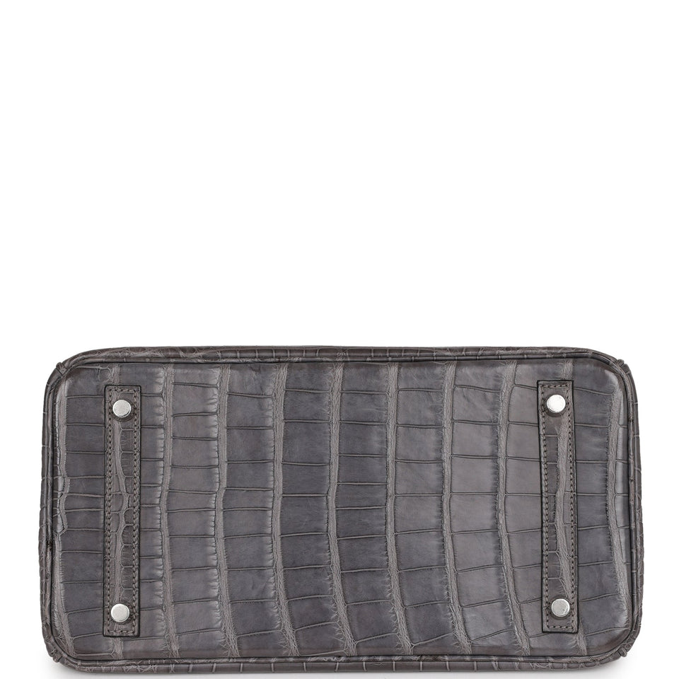 Hermes Birkin 30 Gris Paris Matte Alligator Palladium Hardware