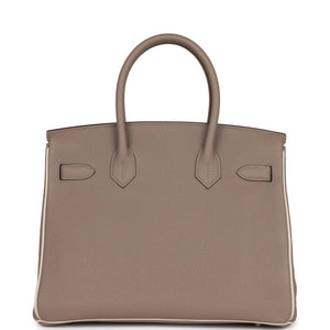 Hermes Special Order (HSS) Birkin 30 Gris Tourterelle and Craie Togo Palladium Hardware