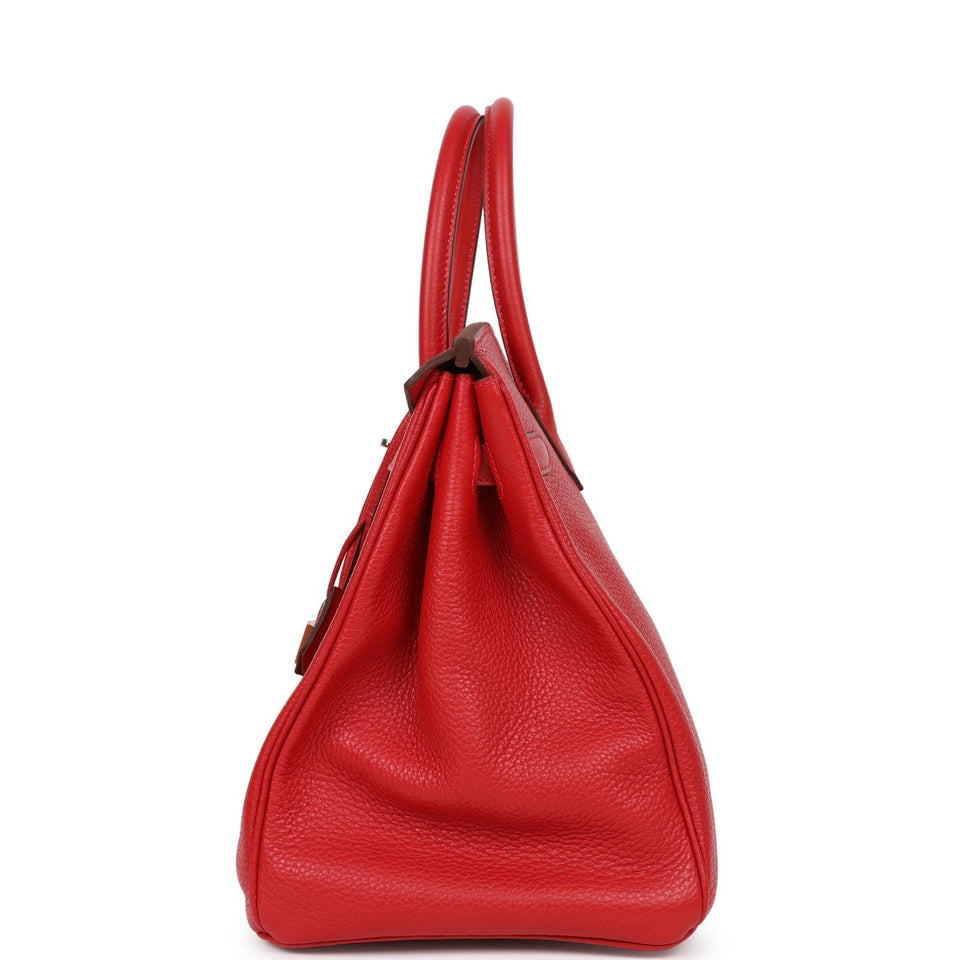 Hermes Birkin 35 Rouge Casaque Clemence Palladium Hardware