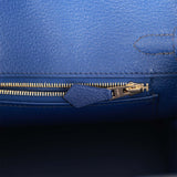 Hermes Birkin 25 Bleu Marine Matte Alligator and Bleu Saphir Novillo Touch Rose Gold Hardware