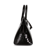 Hermes Birkin Sellier 30 Black Shiny Porosus Crocodile Palladium Hardware