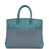 Vintage Hermes Birkin 30 Denim and Blue Jean Gulliver Palladium Hardware