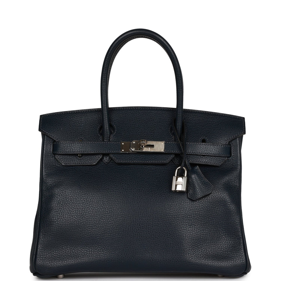 Hermes Birkin 30 Bleu Indigo Vache Liegee Palladium Hardware