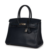 Hermes Birkin 30 Bleu Indigo Vache Liegee Palladium Hardware