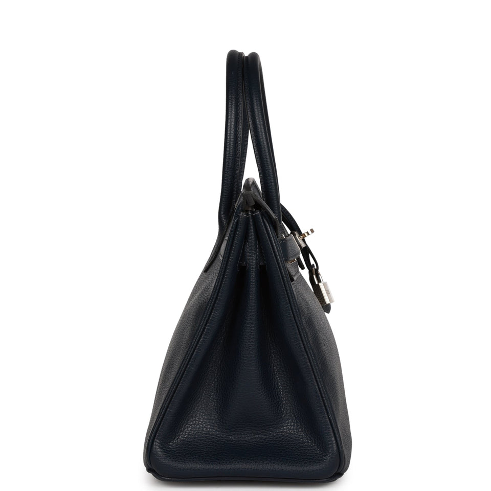 Hermes Birkin 30 Bleu Indigo Vache Liegee Palladium Hardware