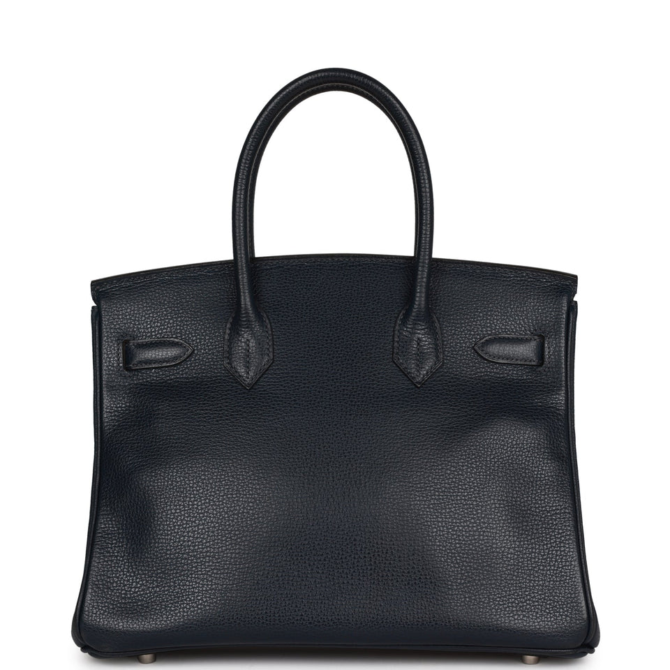 Hermes Birkin 30 Bleu Indigo Vache Liegee Palladium Hardware