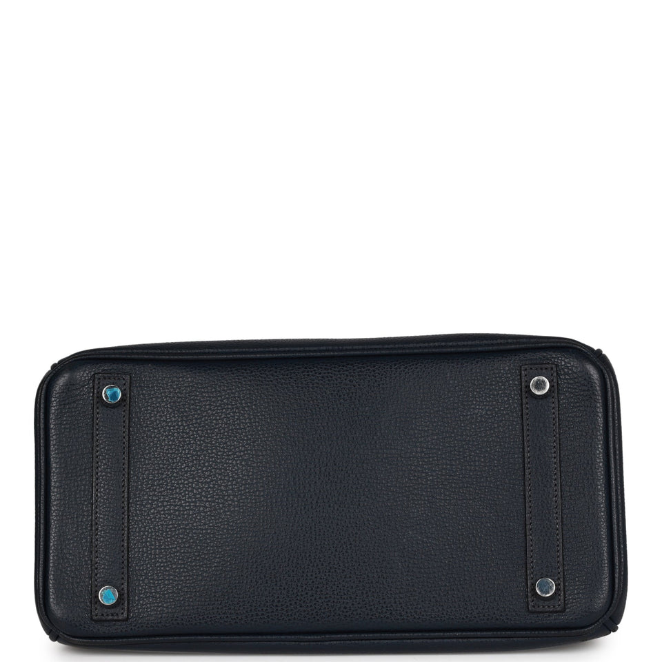 Hermes Birkin 30 Bleu Indigo Vache Liegee Palladium Hardware