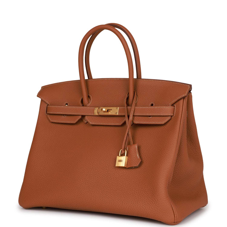 Hermes Special Order (HSS) Birkin 35 Gold Togo Verso Brushed Gold Hardware