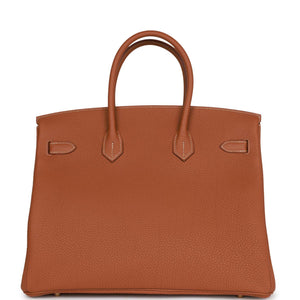 Hermes Special Order (HSS) Birkin 35 Gold Togo Verso Brushed Gold Hardware