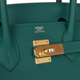 Hermes Birkin 30 Malachite Togo Gold Hardware
