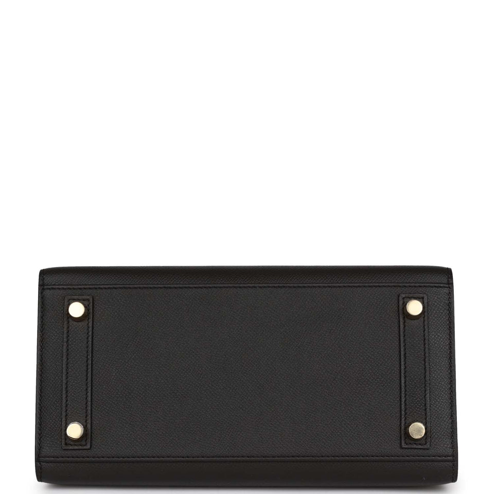 Hermes Birkin Sellier 25 Black Epsom Gold Hardware