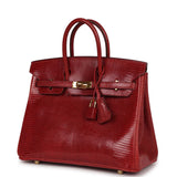 Hermes Birkin 25 Rouge Moyen Salvator Lizard Gold Hardware