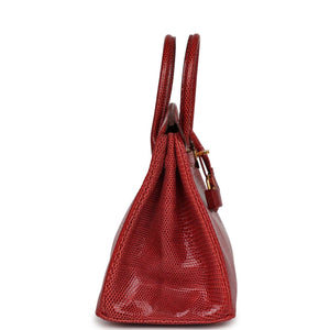 Hermes Birkin 25 Rouge Moyen Salvator Lizard Gold Hardware
