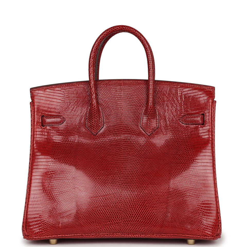 Hermes Birkin 25 Rouge Moyen Salvator Lizard Gold Hardware