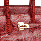 Hermes Birkin 25 Rouge Moyen Salvator Lizard Gold Hardware