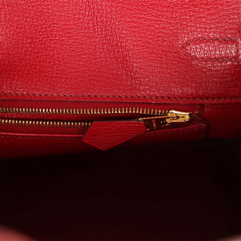 Hermes Birkin 25 Rouge Moyen Salvator Lizard Gold Hardware