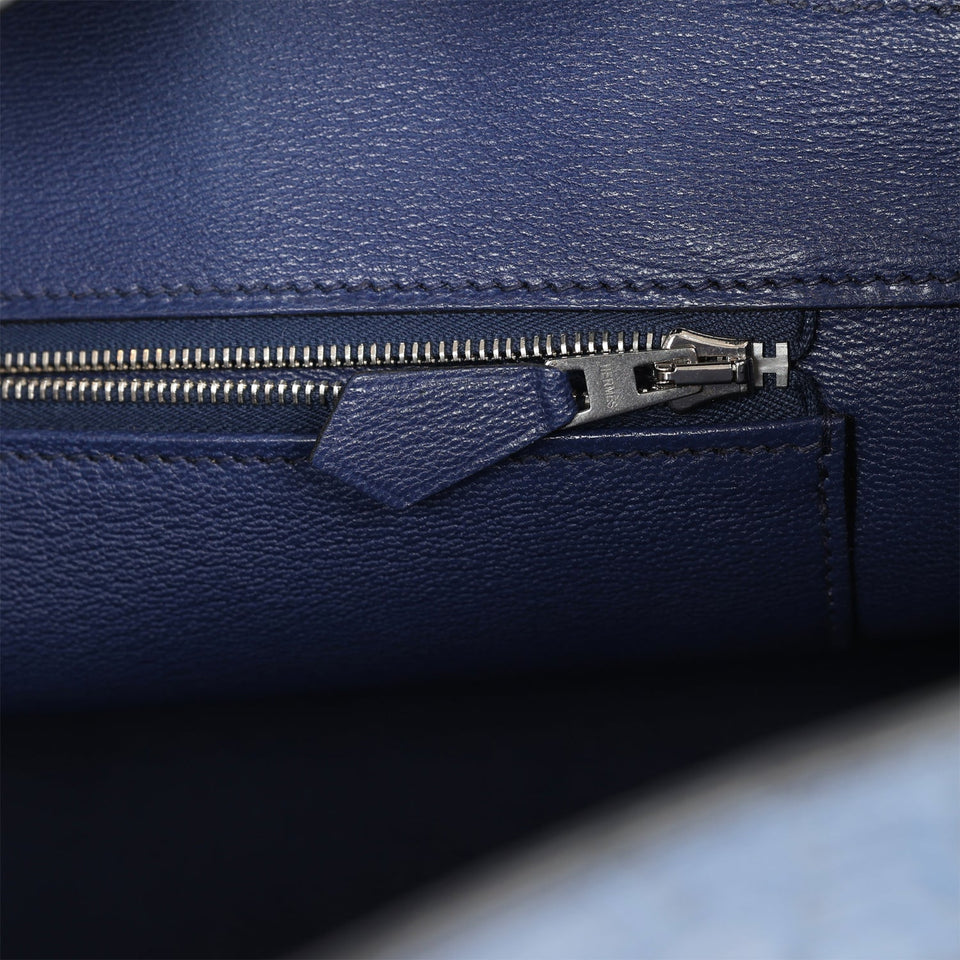 Hermes Birkin 35 Bleu Brighton Matte Alligator Palladium Hardware