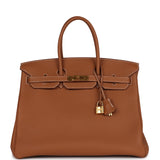 Hermes Birkin 35 Gold Togo Gold Hardware