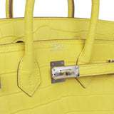 Hermes Birkin 25 Lime Matte Alligator Palladium Hardware